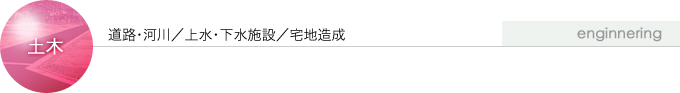 土木事業：道路・河川／上水・下水施設／宅地造成